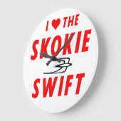 Skokie Swift、イエローライン、CTAラピッドトランジット ラージ壁時計 (傾斜)