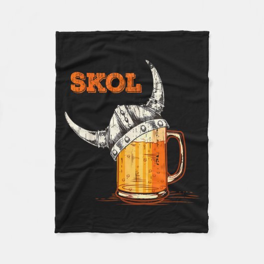 Skol Nordic Viking Helmet Drinking Gl  フリースブランケット (正面)