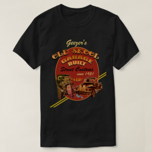 Skoolのどの一流の古いガレージでも通りの習慣を造りました- Tシャツ