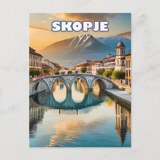 Skopje, cœur vibrant de la Macédoine du Nord ポストカード (正面)