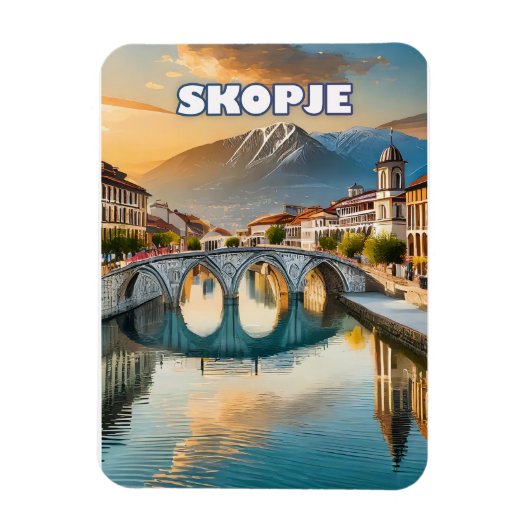 Skopje, cœur vibrant de la Macédoine du Nord マグネット (縦)