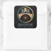 Skopje North Macedonia Europe スクエアシール (バッグ)