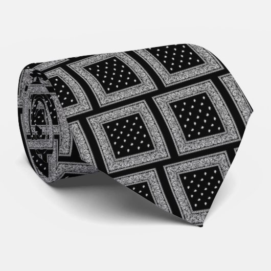 SKORGEDAHOODLUMのギャングのタイREP YOの一定のタイの黒 ネクタイ (ロール)