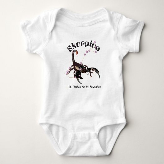 Skorpion 24. Oktober bis 22. November ベビーボディスーツ (正面)
