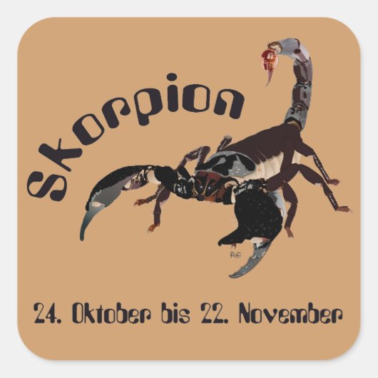 Skorpion 24. Oktober bis 22. November Aufkleber スクエアシール (正面)
