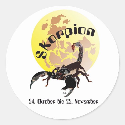 Skorpion 24. Oktober bis 22. November Aufkleber ラウンドシール (正面)