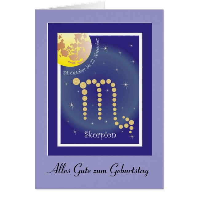 Skorpion 24. Oktober bis 22. November Karte (正面)