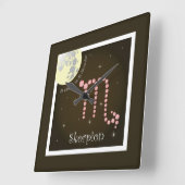 Skorpion 24. Oktober bis 22. November Uhr スクエア壁時計 (傾斜)