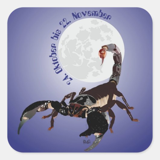 Skorpion Aufkleber スクエアシール (正面)