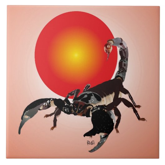 Skorpion Keramik Fotofliese タイル (正面)