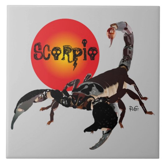 Skorpion Keramik Fotofliese タイル (正面)