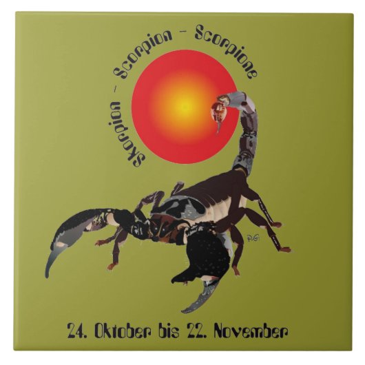 Skorpion Keramik Fotofliese タイル (正面)