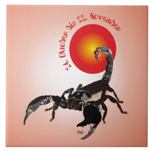 Skorpion Keramik Fotofliese タイル (正面)