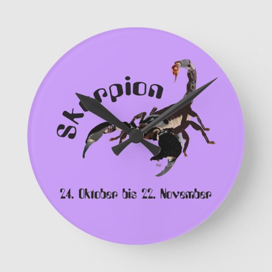 Skorpion - Sternzeichen Uhr ラウンド壁時計 (正面)