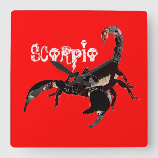 Skorpion Uhr スクエア壁時計 (正面)
