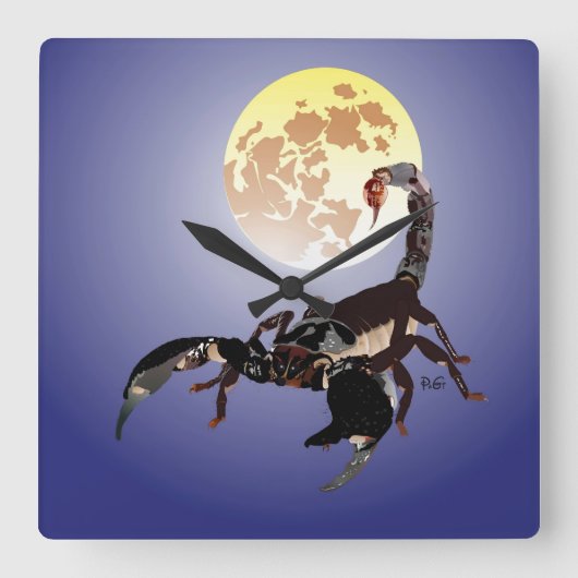 Skorpion Uhr スクエア壁時計 (正面)