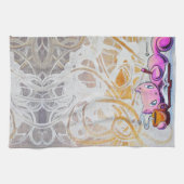 Skribbles: コーヒー + 夢 キッチンタオル (横)