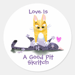 SKRITCH THE PITS猫ちゃんby Jeff Willis Art ラウンドシール