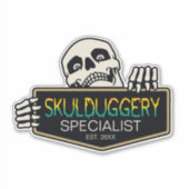 SkulduggeryスペシャリストのハロウィーンスカルサインID856 シール (正面)