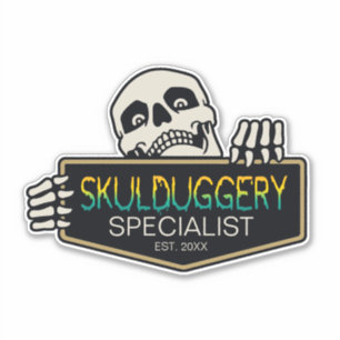 SkulduggeryスペシャリストのハロウィーンスカルサインID856 シール