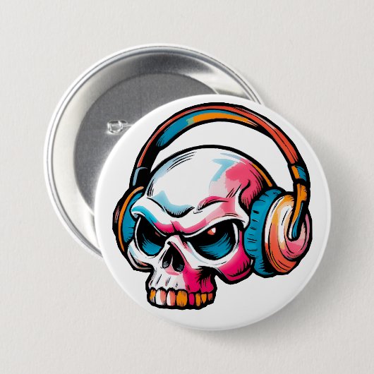 Skull 缶バッジ (正面&裏面)