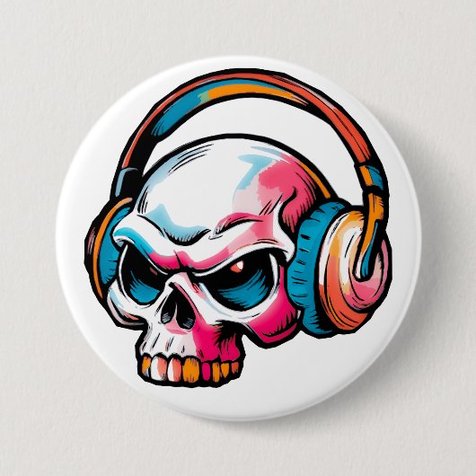 Skull 缶バッジ (正面)