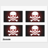 skull 02 長方形シール (シート)