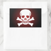 skull 02 長方形シール (バッグ)