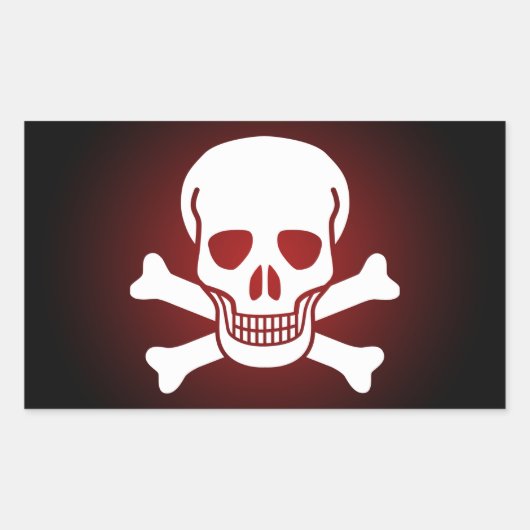 skull 02 長方形シール (正面)