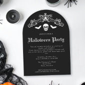 Skull And Bats Spooky Gothic Halloween Party 招待状