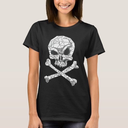 Skull And Bones Geometric Bizarre Dark Tシャツ (正面)