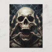 Skull and Bones | Spooky Halloween Greetings ポストカード (正面)