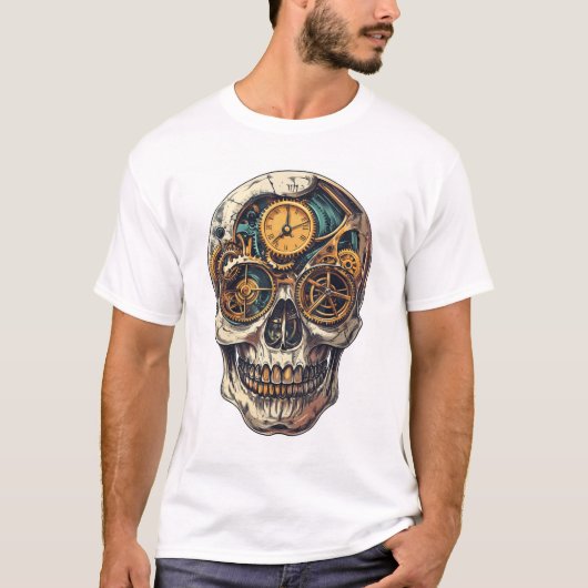 Skull and Clock Timekeeper Tシャツ (正面)