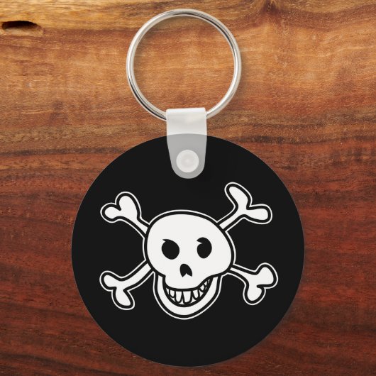 Skull and cross bones doodle custom keychain キーホルダー (正面)