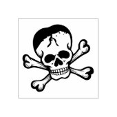 Skull and Crossbones Jolly Roger Wooden Art Stamp ラバースタンプ (インプリント)