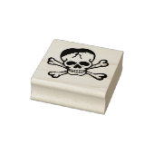 Skull and Crossbones Jolly Roger Wooden Art Stamp ラバースタンプ (スタンプ)