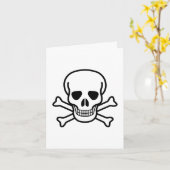 Skull and Crossbones Vintage Gothic Pirate Design カード (黄色い花)