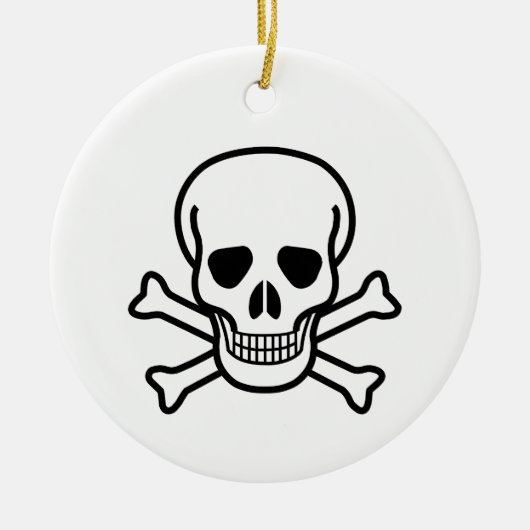 Skull and Crossbones Vintage Gothic Pirate Design セラミックオーナメント (正面)