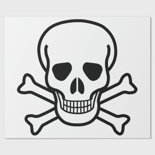 Skull and Crossbones Vintage Gothic Pirate Design ラッピングペーパー (フラット)