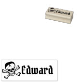Skull and Crossbones with Custom Name Stamp ラバースタンプ (押印)