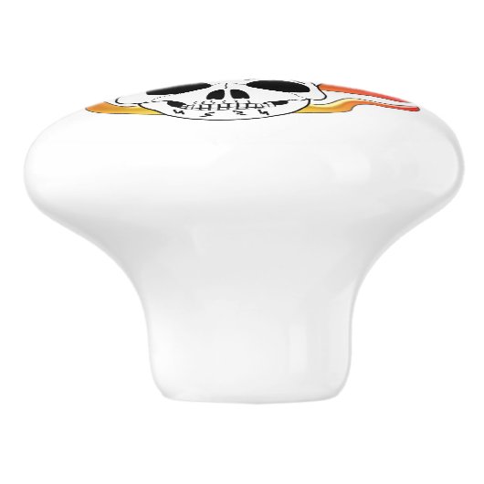 Skull And Flames Design Personalised セラミックノブ (側面)