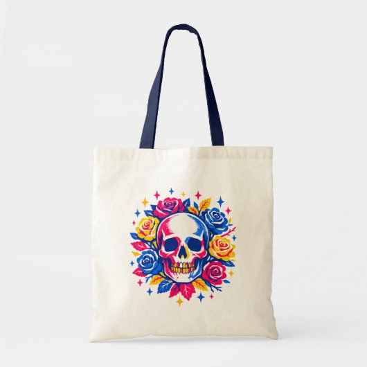Skull and Flowers トートバッグ (正面)