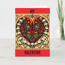  Skull and Heart valentine's card シーズンカード