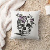 Skull and Pink Flower クッション (ブランケット)