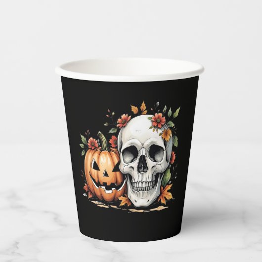  Skull and Pumpkin  紙コップ (正面)