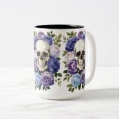 Skull and Roses – Gothic Floral ツートーンマグカップ (正面右)