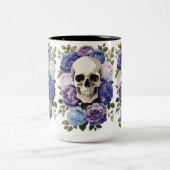 Skull and Roses – Gothic Floral ツートーンマグカップ (中央)