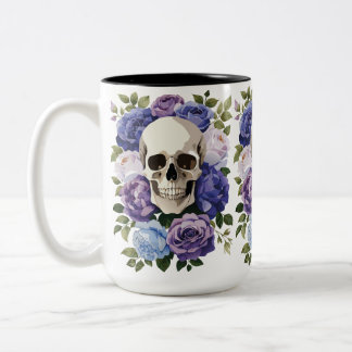 Skull and Roses – Gothic Floral ツートーンマグカップ