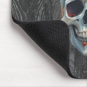 Skull and Roses Wood Texture Mouse Pad マウスパッド (コーナー)