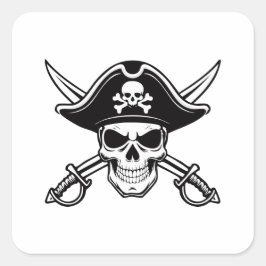 Skull and sabers スクエアシール